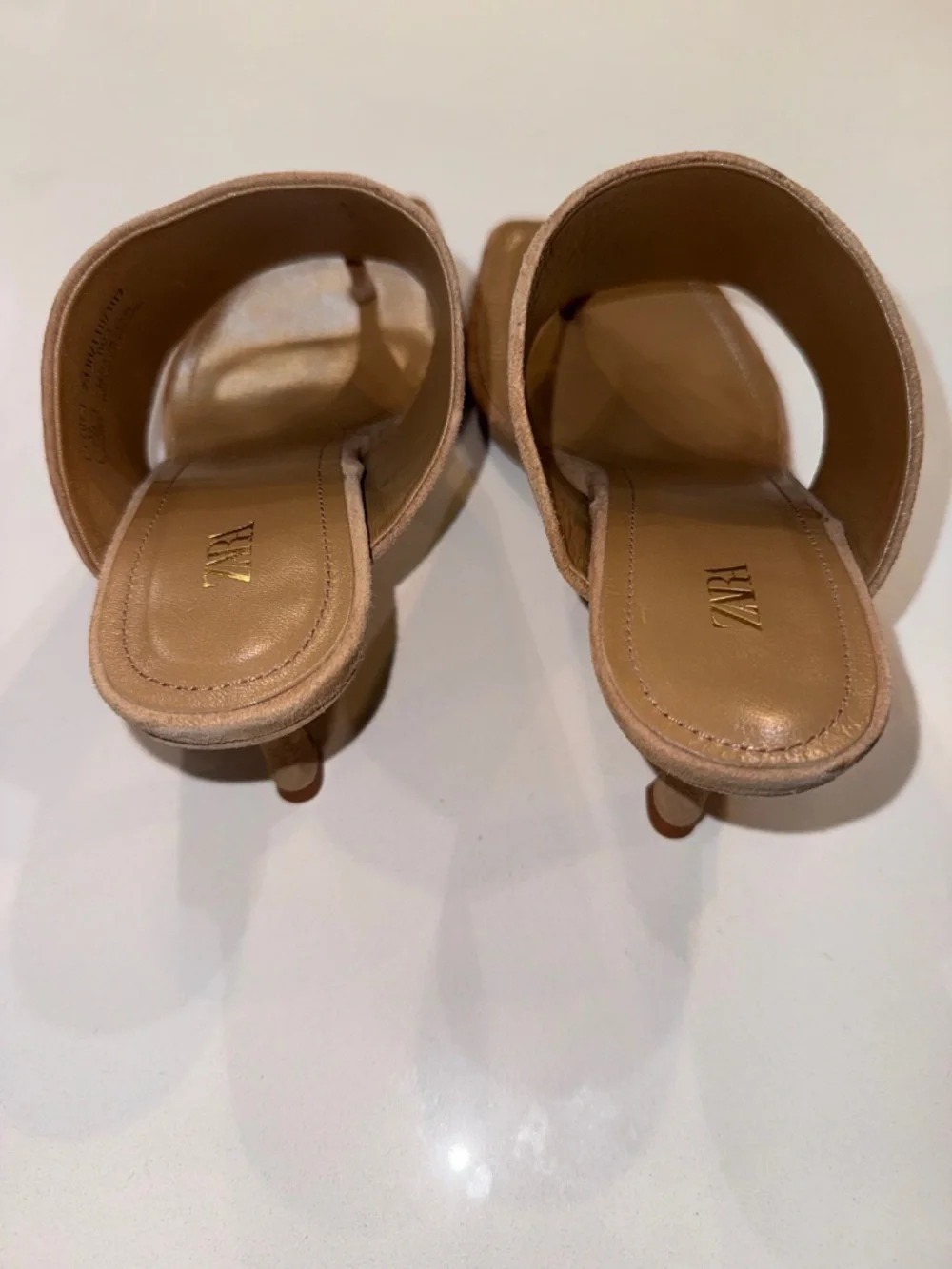 ZARA Women's Toe Post Heeled Leather Sandals NWOT | Size 39 - Picture 5 of 10